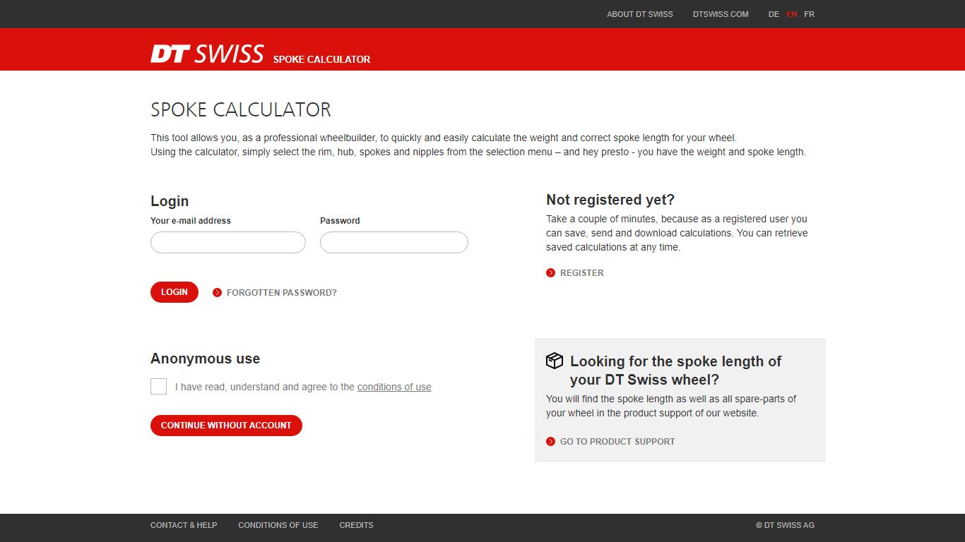 Spoke calculator - DT Swiss