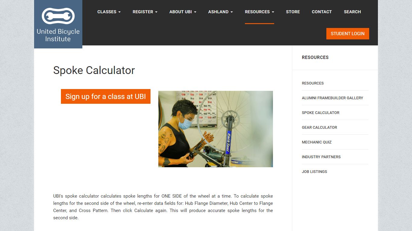 Spoke Calculator - Bike School